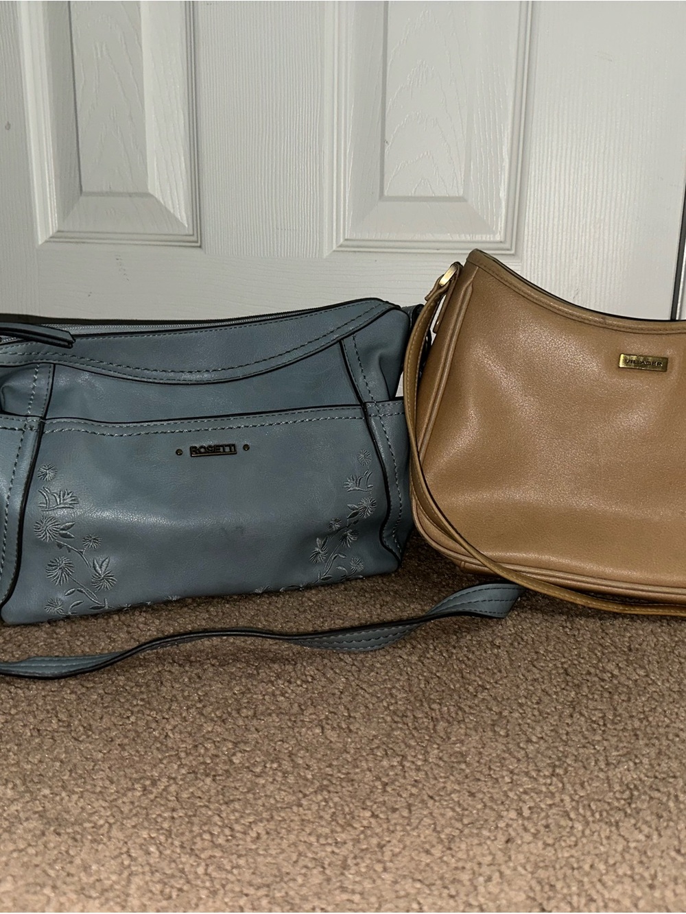 Rosetti Blue and Tan Shoulder Bag Set